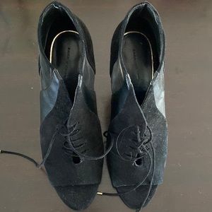 Zara black bootie open toe 39